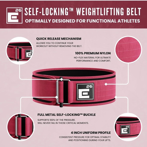 E26 Blue Weightlifting Belt - Picture 6 of 7